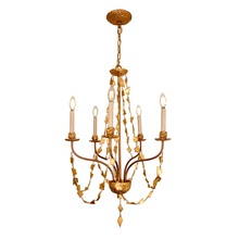  CH1158-5 - Mosaic 5 Light mini chandelier in Antique Gold