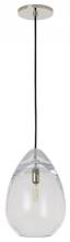  SLPD279CN - Sean Lavin Alina 1-light dimmable medium accent pendant with polished nickel finish and glass shade