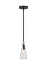  SLPD280CB - Sean Lavin Lustra 1-LT dimmable small accent pendant with nightshade black finish and glass shade