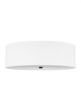  700FMPUL20WW-LED930-277 - Modern Pullman dimmable LED Large Ceiling Flush Mount Light in a Matte White finish