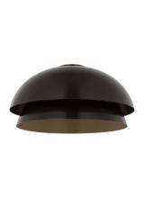  SLFM13627BZ - The Shanti Large Damp Rated 1-Light Integrated Dimmable LED Ceiling Flushmount in Dark Bronze