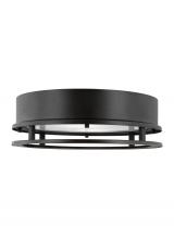 7845893S-71 - Union modern LED outdoor exterior flush mount ceiling light in antique bronze finish and tempered gl