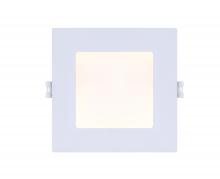  DL-4-9ER-WH-C - LED Recess Square Downlight, 4" White Color Trim, 9W Dimmable, 3000K, 500 Lumen, Recess mounted