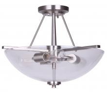  ISF256A03BN-RG - ISF256A03BN-RG, 3 Light Semi-Flush Mount, Nickel Finish