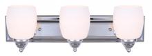  IVL259A03CH - Griffin, 3 Light Vanity, Flat Opal Glass, 100 W Type A, 24" W x 7 1/4" H x 7 1/4" D