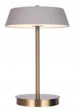  LTL263A14GDG - Jessa 14 in. Integrated LED Gold Table Lamp with Gray Metal Shade, On/Off Touch, and USB Chargeports