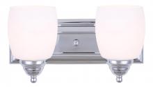  IVL259A02CH - Griffin, 2 Light Vanity, Flat Opal Glass, 100 W Type A, 14" W x 7 1/4" H x 7 1/4" D