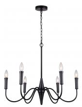  ICH1103A06BK - BRIELLE, ICH1103A06BK, MBK Color, Include PGD Sleeves, 6 Lt Chain Chandelier, 60W Type C