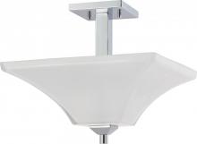  60/4007 - Parker - 2 Light Semi Flush with Sandstone Etched Glass - Polished Chrome Finish