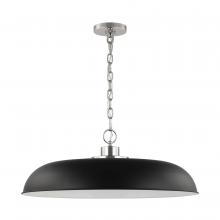  60/7488 - Colony; 1 Light; Large Pendant; Matte Black with Polished Nickel