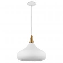  60/7518 - Phoenix; 1 Light; Large Pendant; Matte White with Burnished Brass