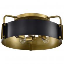  60/7841 - Altos 4 Light Semi Flush; Matte Black and Natural Brass Finish