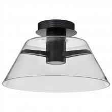  62/2064 - Edmond; 17 Inch LED Semi Flush; Matte Black with Clear Glass