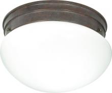  SF76/602 - 2 Light - 10" Flush - with White Glass - Old Bronze Finish