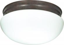 SF76/604 - 2 Light - 12" Flush - with White Glass - Old Bronze Finish
