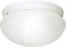  SF76/614 - 2 Light - 12" Flush Alabaster Glass - Textured White Finish