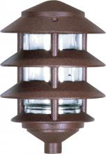  SF76/633 - 1 Light - 9" Pathway Light - Three Louver - Small Hood - Old Bronze Finish