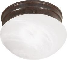 SF76/670 - 1 Light - 8" - Flush with Alabaster Glass - Old Bronze Finish