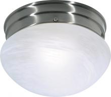  SF76/671 - 1 Light - 8" - Flush with Alabaster Glass - Brushed Nickel Finish