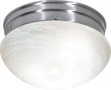  SF76/674 - 2 Light - 10" Flush with Alabaster Glass - Brushed Nickel Finish