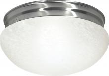  SF76/677 - 2 Light - 12" Flush with Alabaster Glass - Brushed Nickel Finish