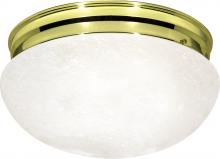  SF76/678 - 2 Light - 12" Flush Alabaster Glass - Polished Brass Finish