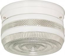 SF77/098 - 2 Light - 8" Flush with White and Crystal Accent Glass - White Finish
