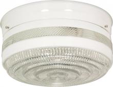  SF77/099 - 2 Light - 10" Flush with White and Crystal Accent Glass - White Finish