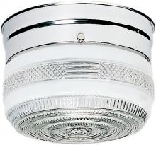  SF77/100 - 1 Light - 6'' Flush with White and Crystal Accent Glass - Polished Chrome Finish