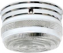  SF77/101 - 2 Light - 8" Flush with White and Crystal Accent Glass - Polished Chrome Finish