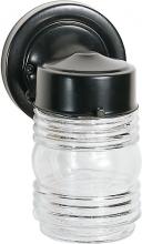 SF77/119B - 1 Light - 6" Mason Jar with Clear Glass - Black Finish