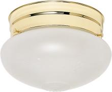 SF77/123 - 1 Light - 6" Flush with Frosted Grape Glass - Polished Brass Finish