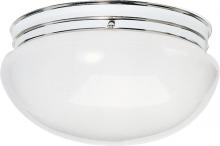  SF77/347 - 2 Light - 12" Flush with White Glass - Polished Brass Finish