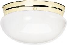 SF77/986 - 2 Light - 12" Flush with White Glass - Polished Brass Finish