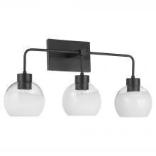  532-3-159 - Lacy 3 Light with Layered White Glass, Matte Black