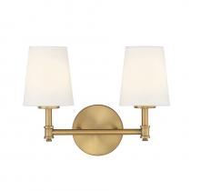  M80050NB - 2-Light Bathroom Vanity Light in Natural Brass