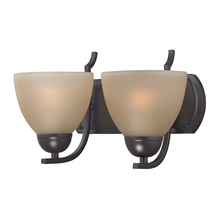 1462BB/10 - Thomas - Kingston 2-Light Vanity Light in Oil Rubbed Bronze with Cafe Tint Glass