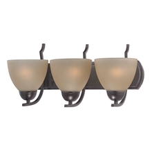  1463BB/10 - Thomas - Kingston 3-Light Vanity Light in Oil Rubbed Bronze with Cafe Tint Glass