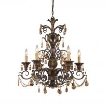 3344/6 - Rochelle 6-Light Chandelier with Amber Crystal