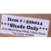  526014 - Gold Metal Strap White Fabric Shade