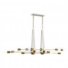  69316/10 - Sabine 58'' Wide 10-Light Linear Chandelier - Textured White with Brushed Gold