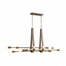  69326/10 - Sabine 58'' Wide 10-Light Linear Chandelier - Pecan with Brushed Gold