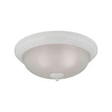  7013FM/40 - Thomas - Huntington 3-Light Flush Mount in White with Etched White Glass