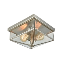  CE9202365 - Thomas - Lankford 10'' Wide 2-Light Outdoor Flush Mount - Brushed Nickel