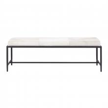  H0805-10873 - Canyon Long Bench - Dark Bronze with Ivory Hide