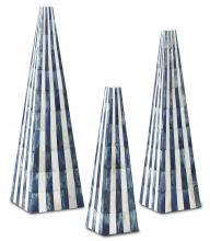  1200-0197 - Ossian Blue Obelisk Set of 3