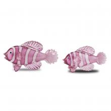  1200-0563 - Rialto Magenta Glass Fish Set of 2