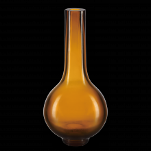  1200-0679 - Amber & Gold Peking Long Neck Vase