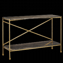  4000-0173 - Flying Marble Gold Console Table