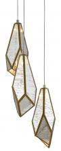  9000-0703 - Glace Mirror 3-Light Round Multi-Drop Pendant